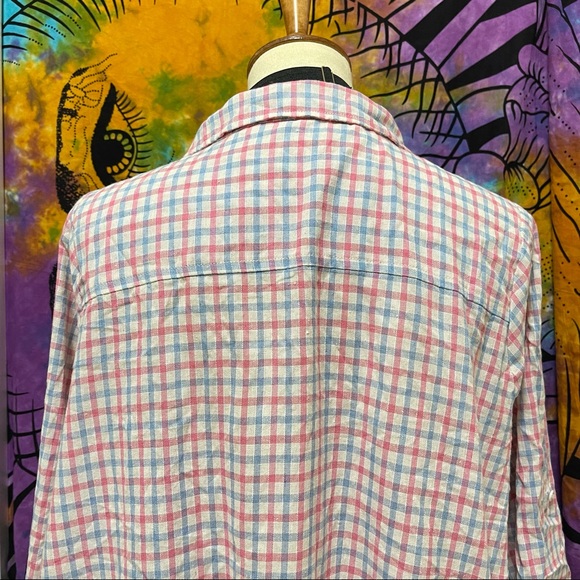 🌈 Lovely Vintage plaid lace button top - Picture 5 of 11